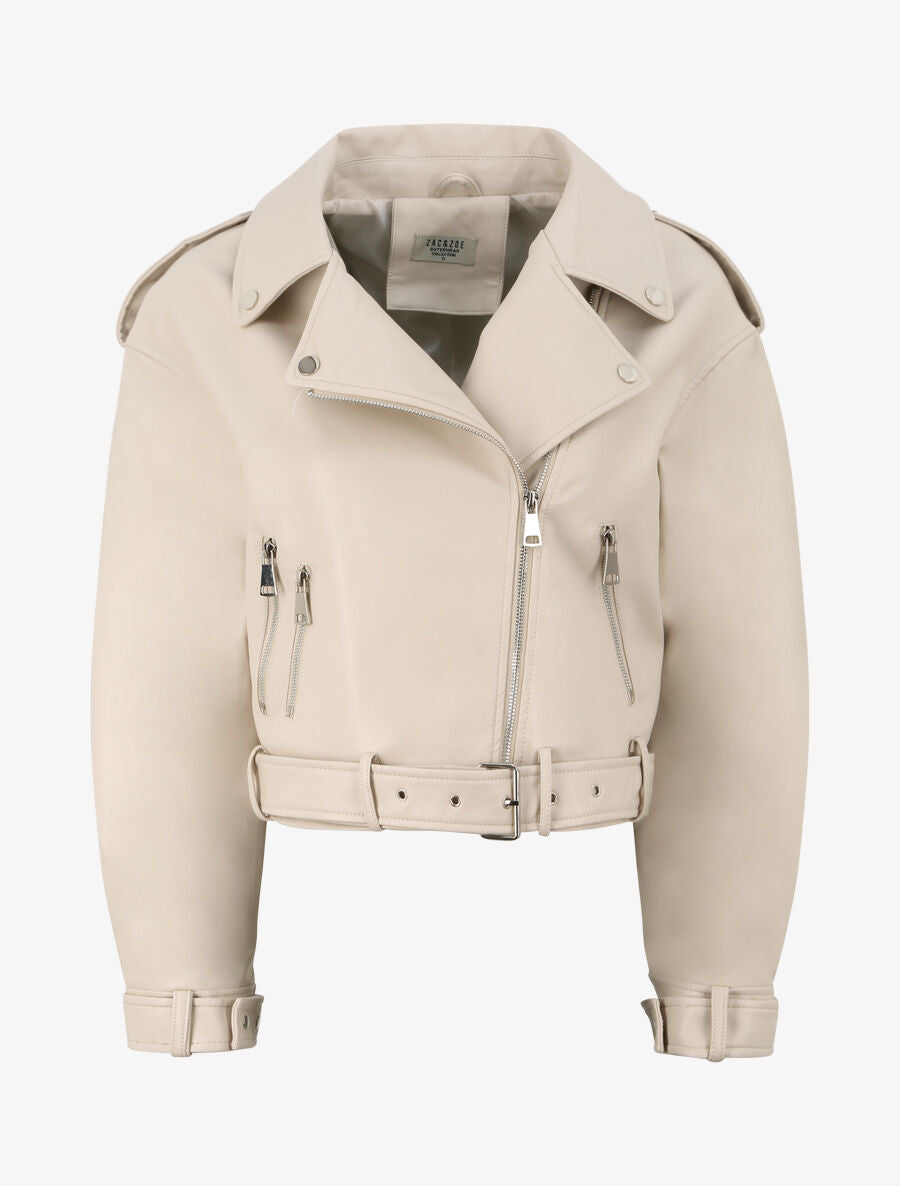 Perfecto en simili à poches zippées - Beige - 1