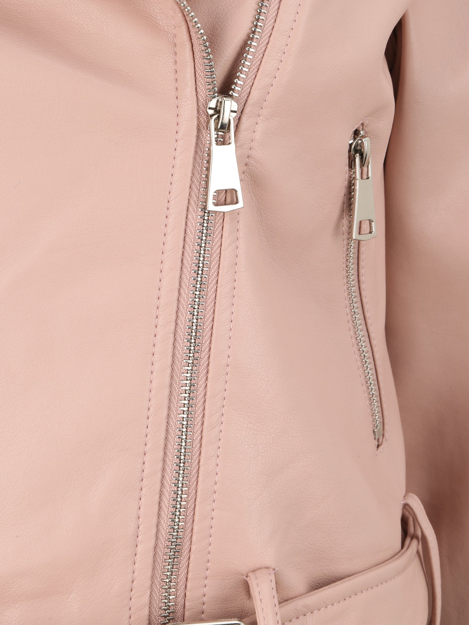 Perfecto en simili à poches zippées - Rose - 3