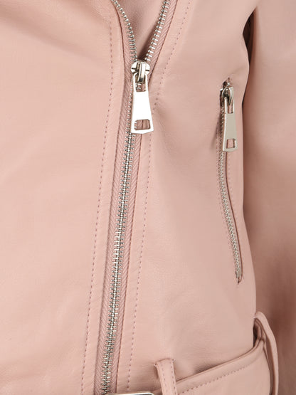 Perfecto en simili à poches zippées - Rose - 3