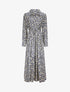 Robe longue évasée à manches longues et imprimé fleurs des champs - Marine - 4