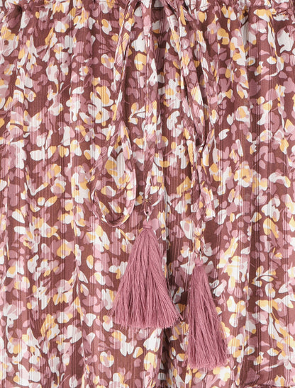 Robe patineuse volantée et satinée - Violet - 3