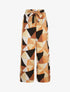 Pantalon ample à imprimé géométrique - Marron - 1