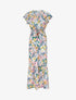 Robe longue à imprimé grandes fleurs - Blanc - 1