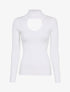 Pull côtelé à décolleté en V - Blanc - 1