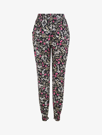Pantalon harem imprimé fleuri - Marine - 2