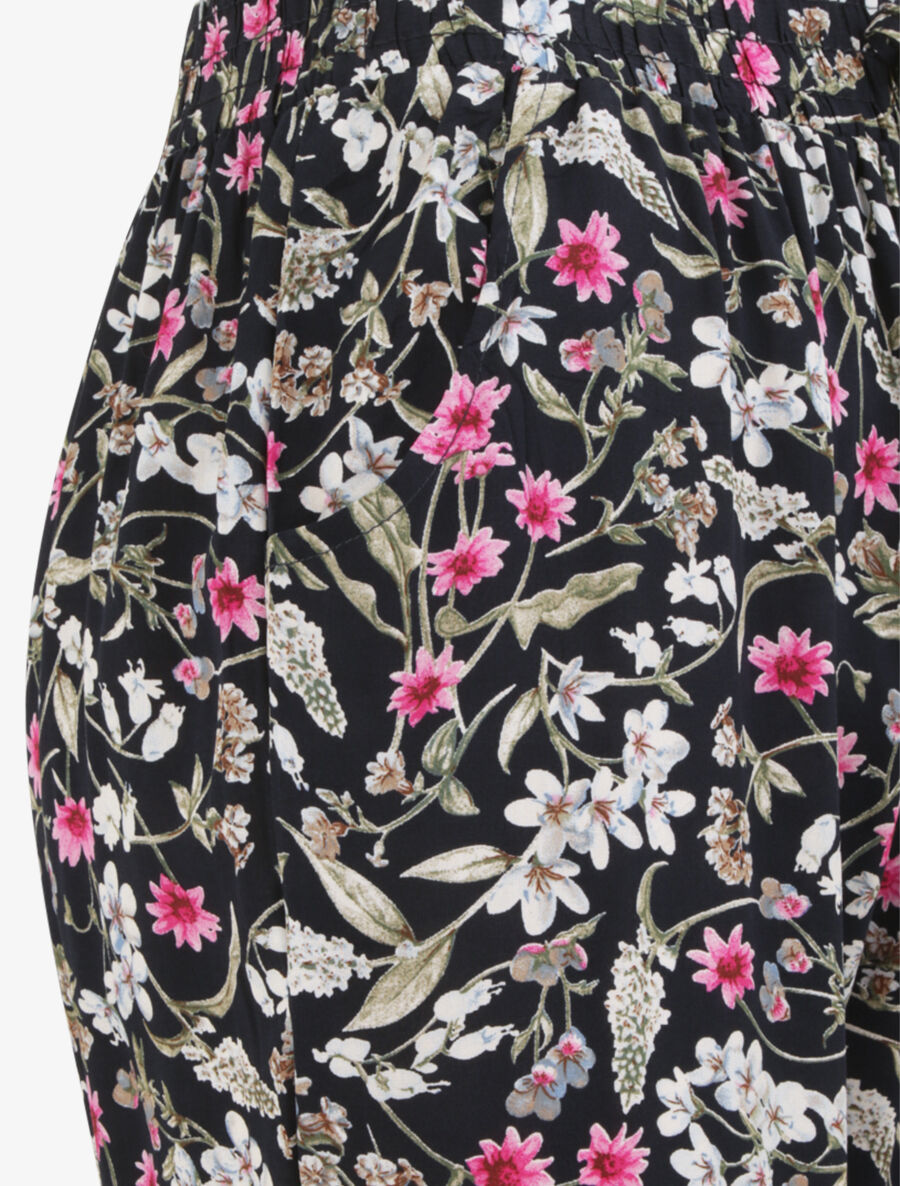 Pantalon harem imprimé fleuri - Marine - 3