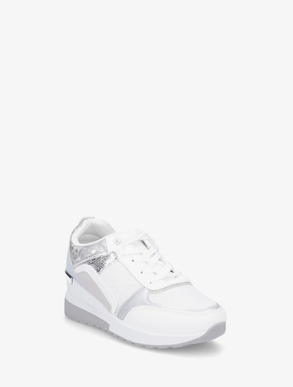 Sneakers compensées et empiècement métal - Blanc - 2