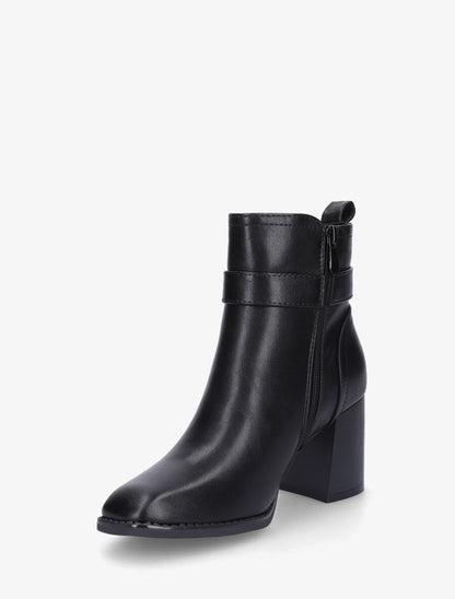 Bottines en simili à talon bottier - Noir - 3