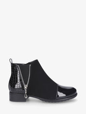 Bottines vernies et effet croco - Noir - 5