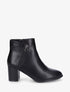 Bottines en simili à zip décoratif - Noir - 1