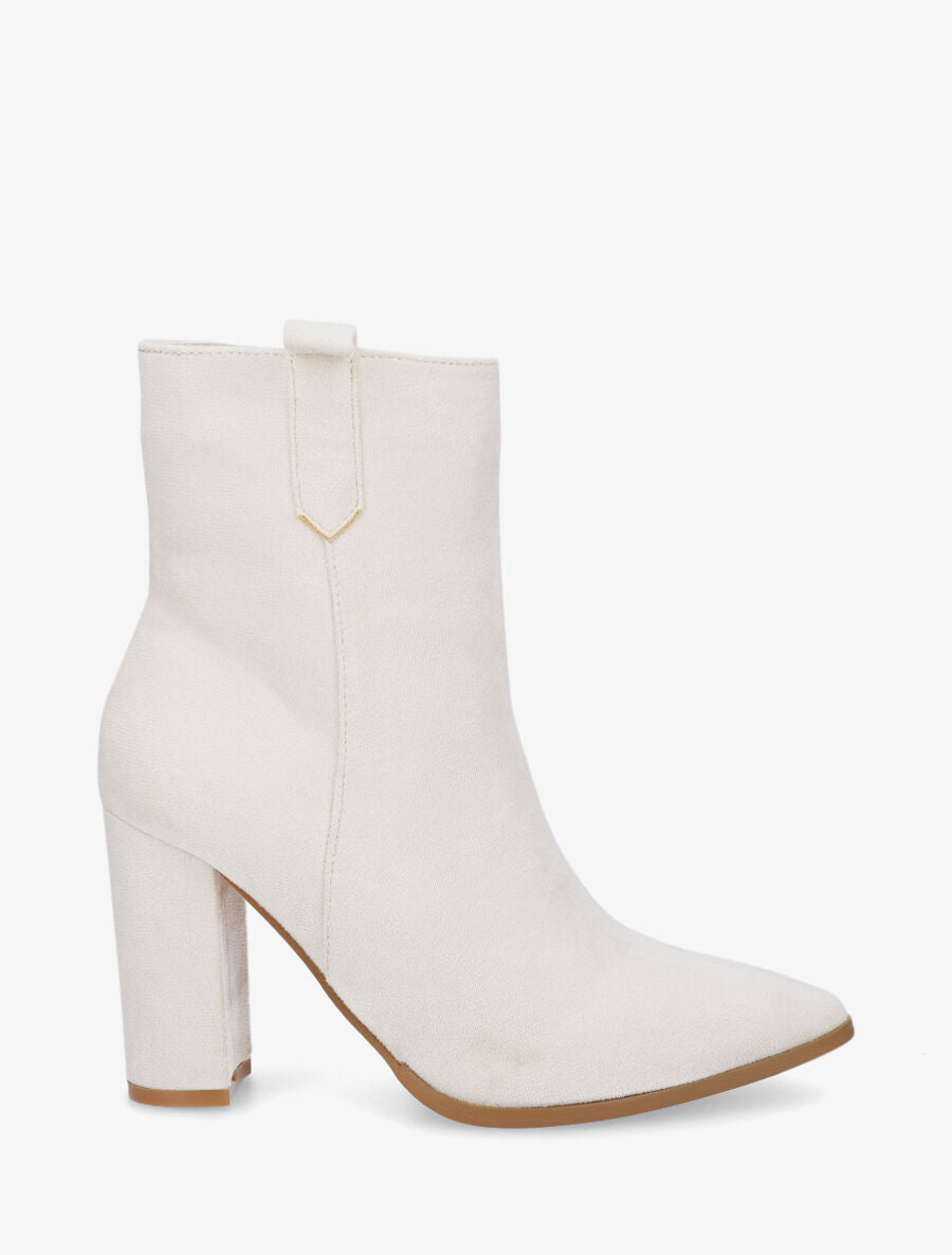 Bottines unies en suédine - Beige - 1