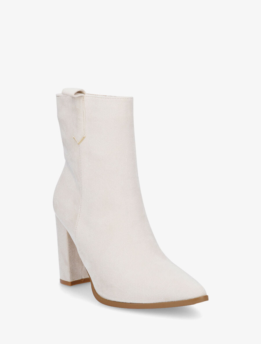 Bottines unies en suédine - Beige - 2