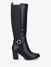 Bottes élastiquées à talon - Noir - 1