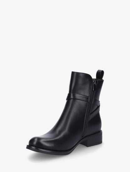 Bottines plates en simili - Noir - 3