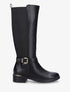 Bottes plates élastiquées en simili - Noir - 5