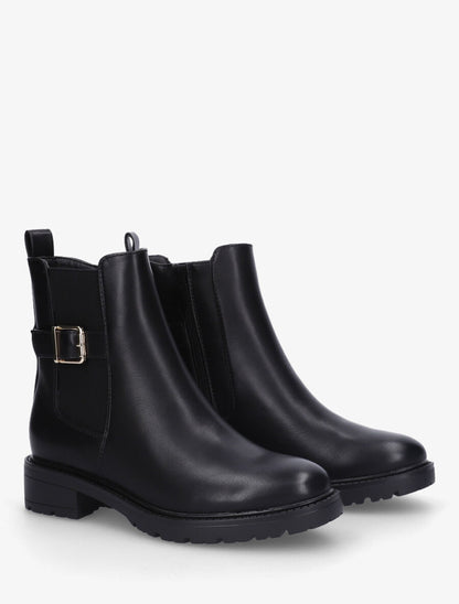 Bottines en simili unies - Noir - 4