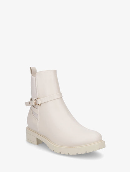 Bottines plates montantes - Beige - 2