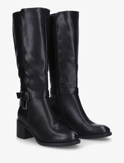 Bottes en simili à boucles décoratives - Noir - 4