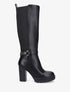 Bottes en simili à talon et plateforme - Noir - 1