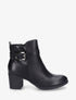 Bottines en simili à empiècement croco - Noir - 1