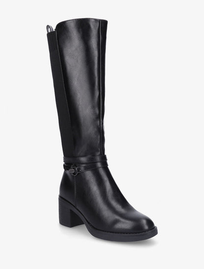 Bottes en simili à sangle tressée - Noir - 2