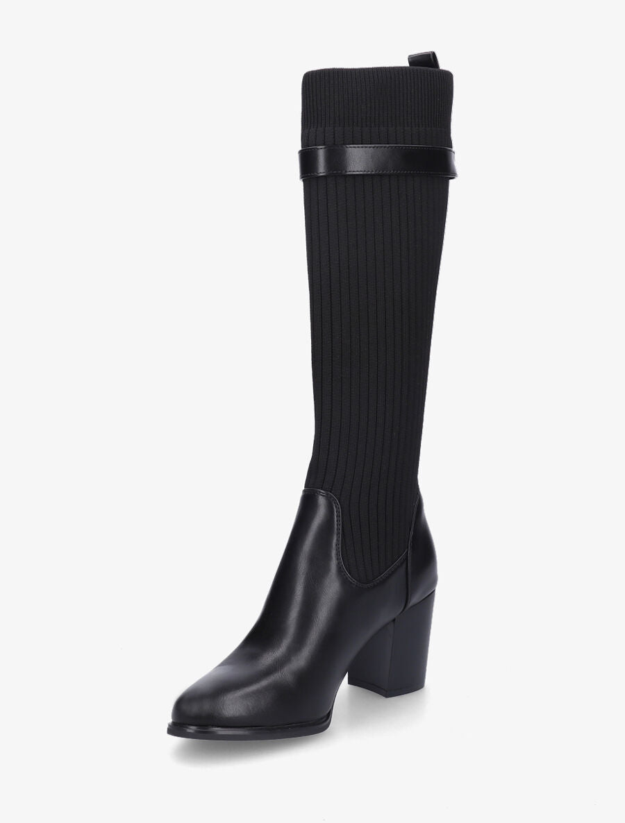 Bottes unies style chaussettes - Noir - 3