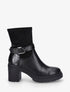 Bottines à boucle et contrefort croco - Noir - 1