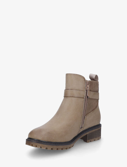 Bottines plates à semelle crantée - Taupe - 3