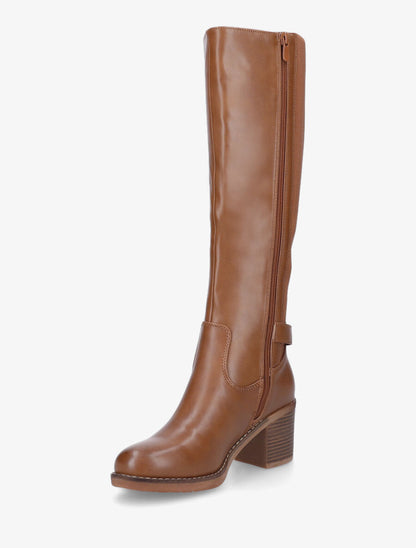 Bottes basiques en simili - Camel - 3