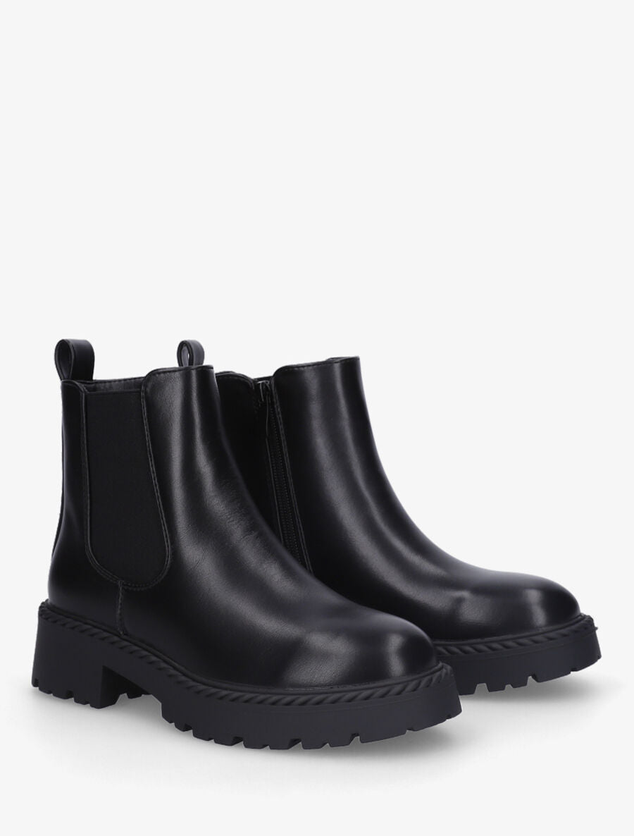 Bottines élastiquées à semelles crantées - Noir - 4