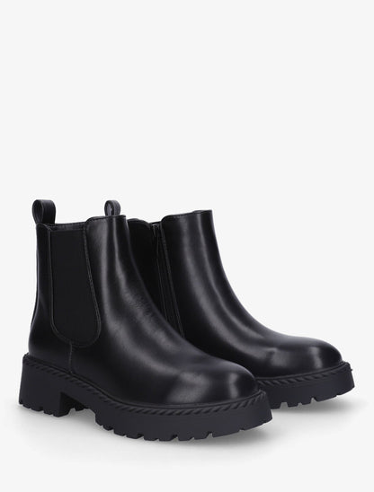 Bottines élastiquées à semelles crantées - Noir - 4