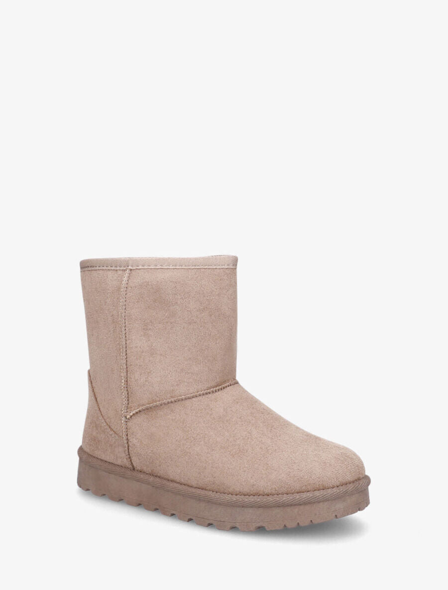 Bottines montantes fourrées en suédine - Taupe - 2