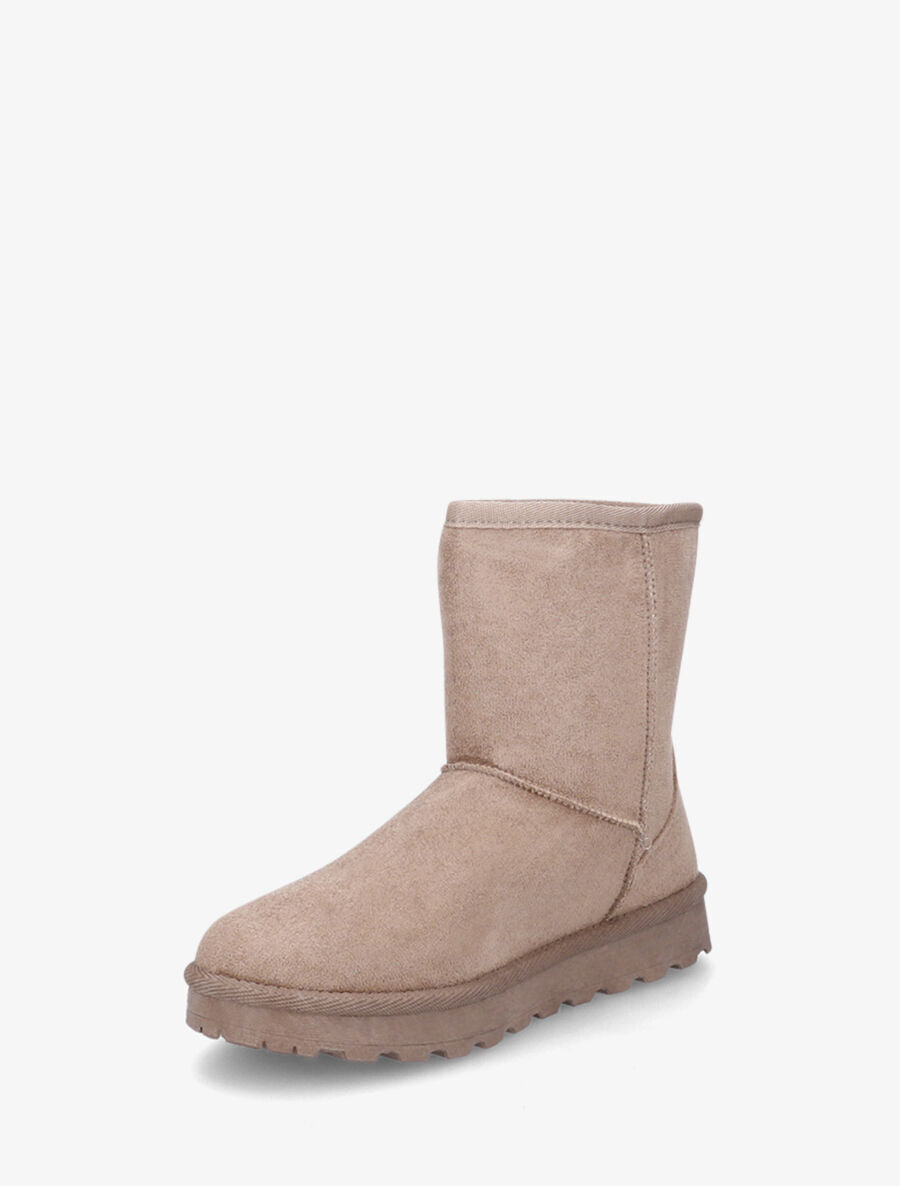 Bottines montantes fourrées en suédine - Taupe - 3