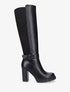 Bottes à talon haut bi-matière - Noir - 1