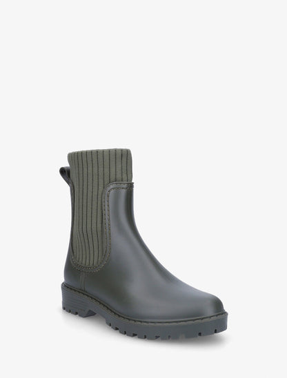 Bottines chaussettes en caoutchouc - Kaki - 2