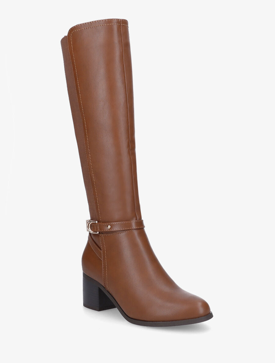 Bottes unies élastiquées - Camel - 2
