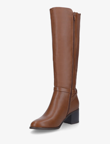 Bottes unies élastiquées - Camel - 3