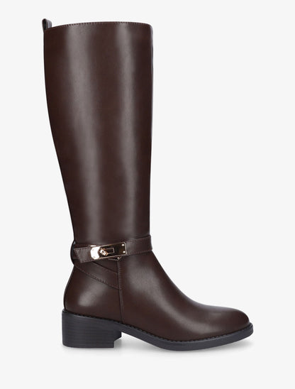 Bottes plates en simili - Marron - 5
