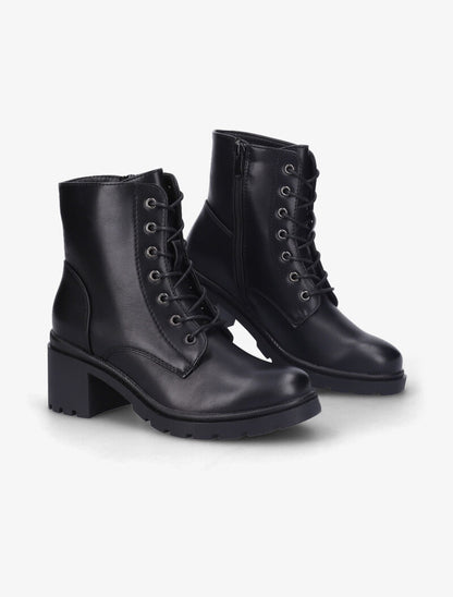 Bottines en simili à talon - Noir - 5