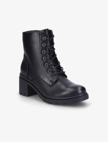 Bottines en simili à talon - Noir - 3