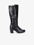 Bottes à talons en simili - Noir - 1