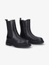Bottines unies à détails perforés - Noir - 1