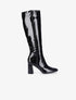 Bottes à talon effet vinyle - Noir - 1