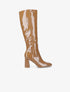 Bottes à talon effet vinyle - Camel - 5