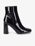 Bottines vernies à talon haut et bouts carrés - Noir - 5