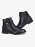 Bottines à contrefort et brides effet croco - Noir - 1