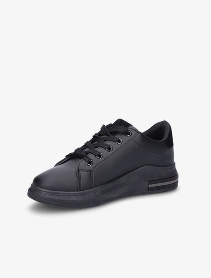 Sneakers simili à détails suédés - Noir - 3