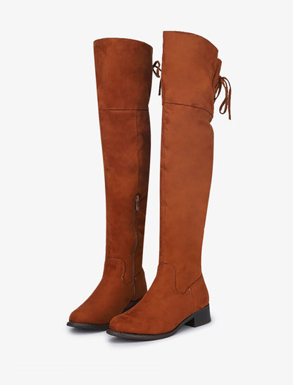 Cuissardes suédées à lacets - Camel - 4