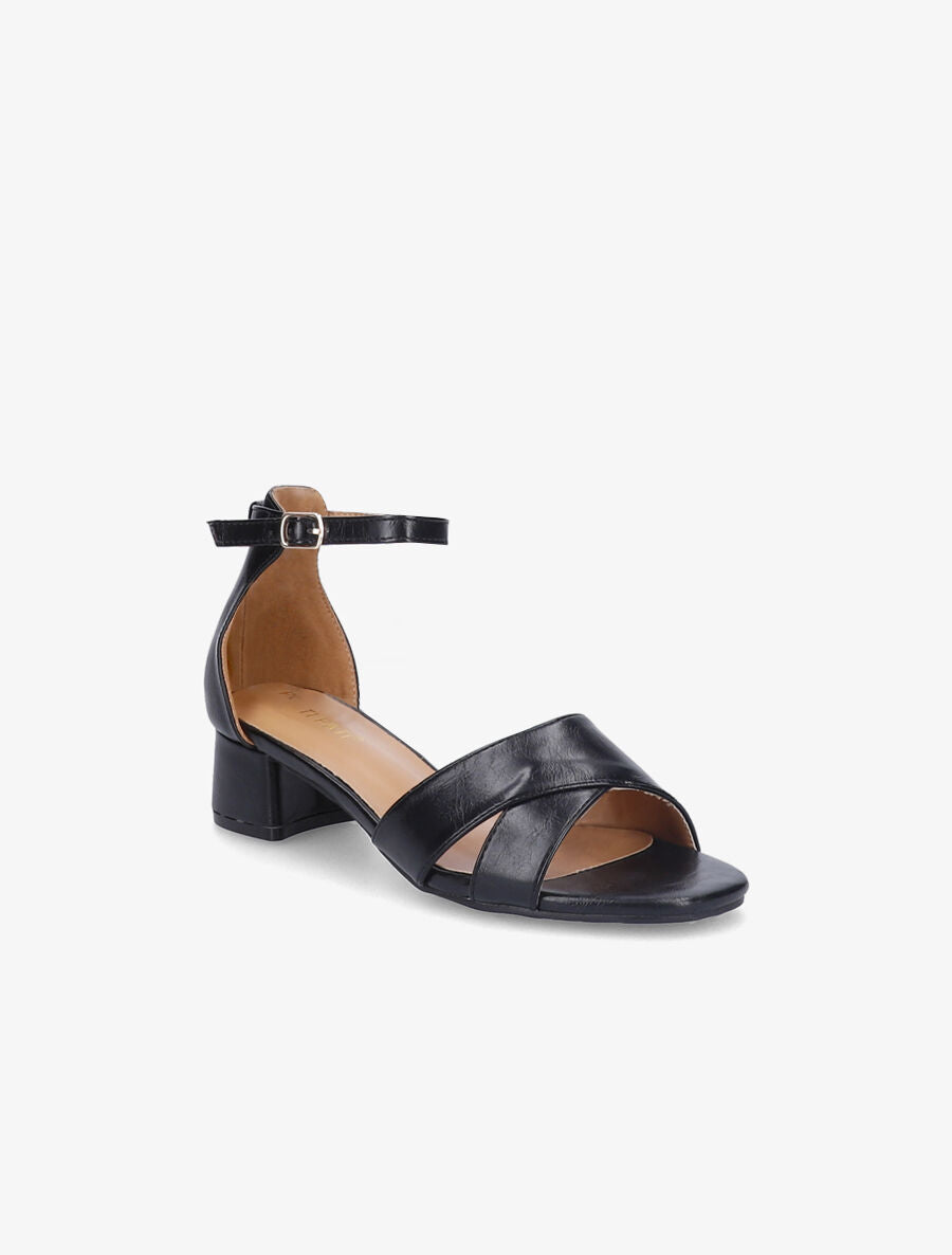 Sandales à brides et ganses ajourées - Noir - 2