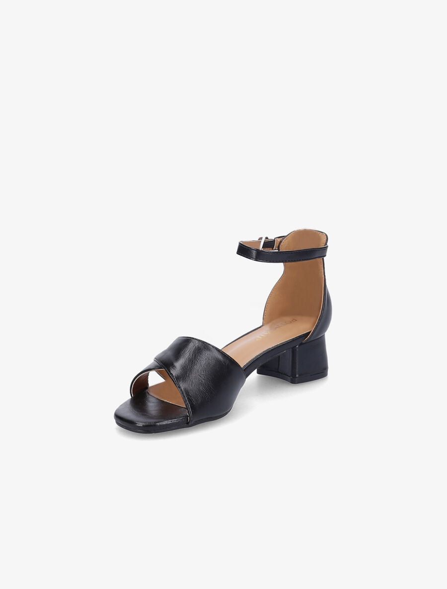 Sandales à brides et ganses ajourées - Noir - 3